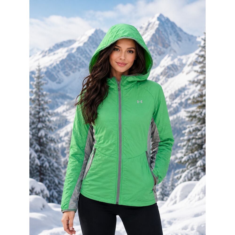 Under Armour Storm Vitality Jacket Women’s XS Green Hooded Water Resistant NWT